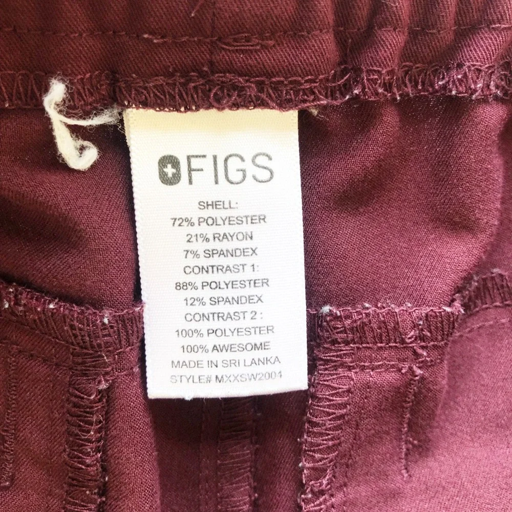 Figs Pants Mens Medium Tansen Jogger Scrub Burgundy Maroon Technical Collection
